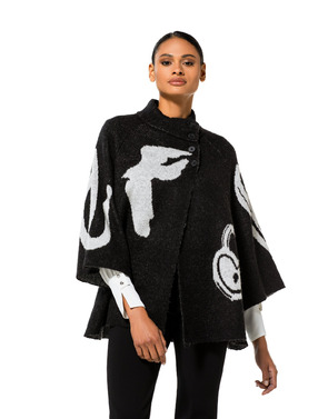 Caroline Biss - Poncho - Zwart-wit