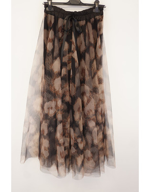 Garde-robe - Lange Rok - Zwart-beige